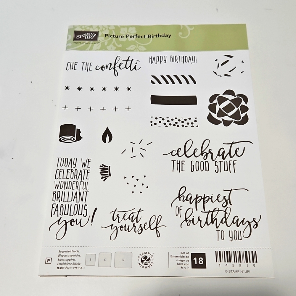Picture Perfect Birthday Photopolymer cling stamp set